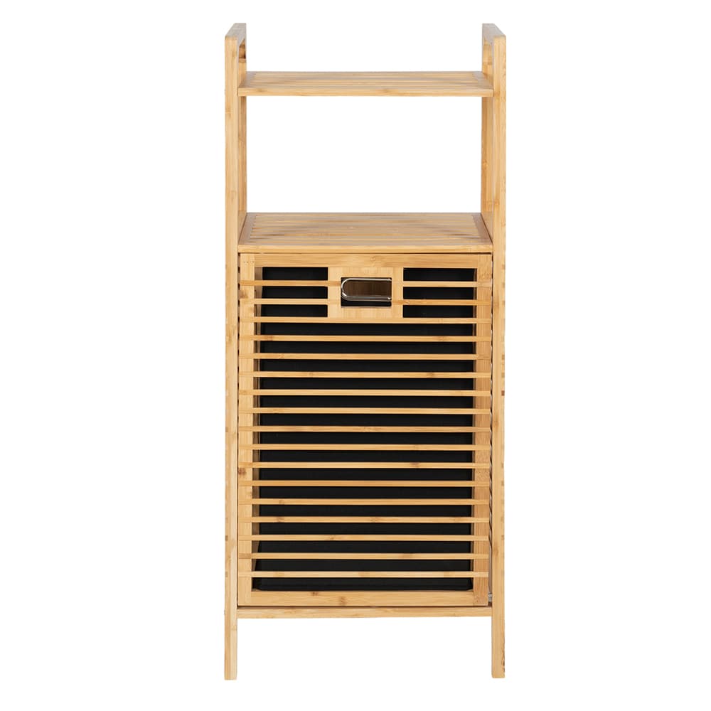 Étagère et panier à linge en bambou naturel PRATICO