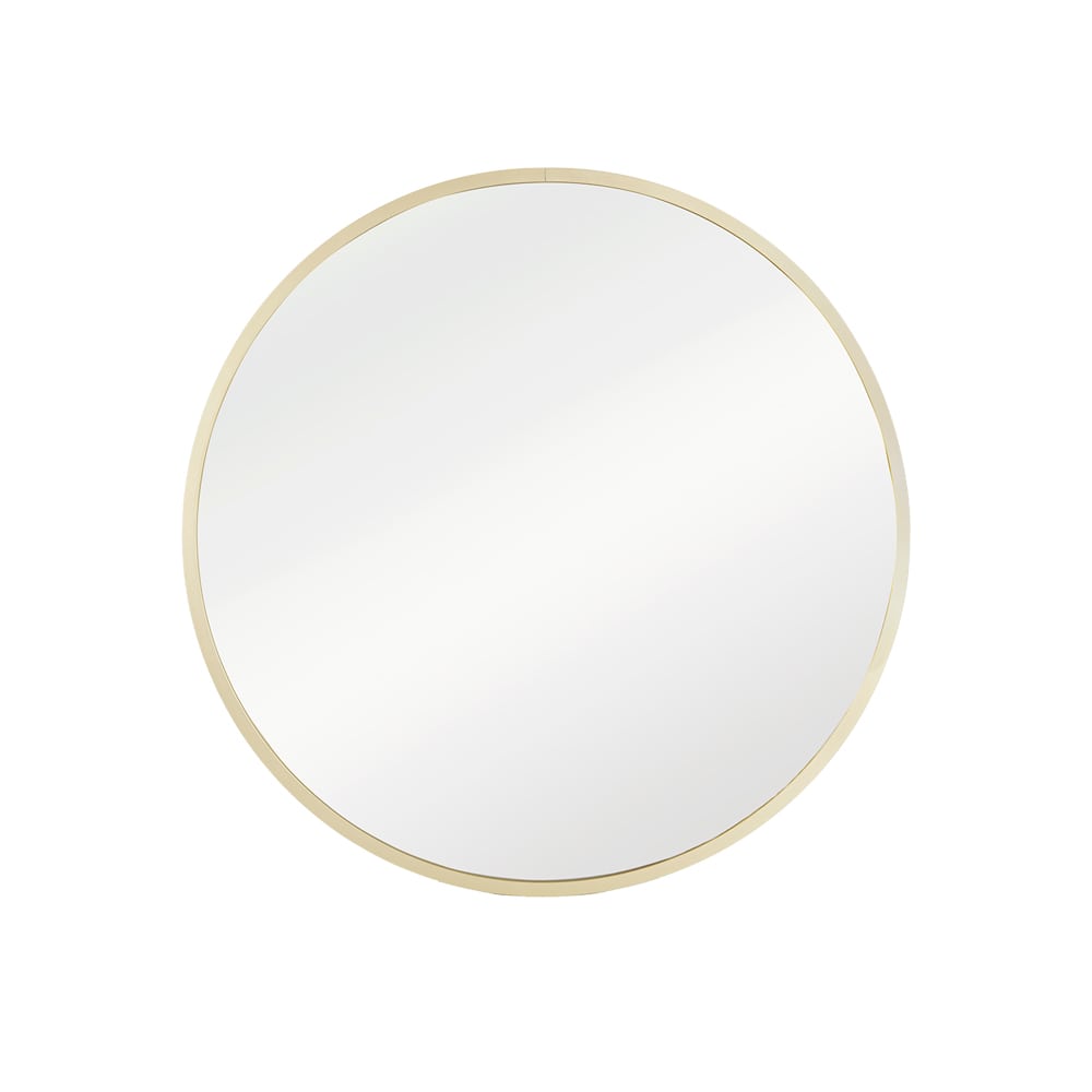 Miroir Solange rond avec cadre en aluminium or brossé 20 po x 20 po