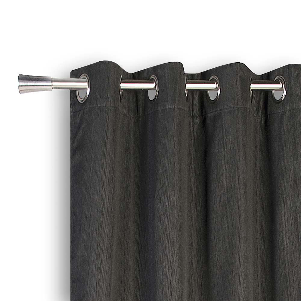 Rideaux coupe-lumière à œillets noir 54&nbsp;po&nbsp;x&nbsp;84&nbsp;po Pqt/2 VERTUO