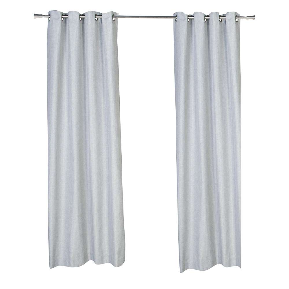 Rideaux semi-opaques à œillets gris 54&nbsp;po&nbsp;x&nbsp;84&nbsp;po Pqt/2 VERTUO