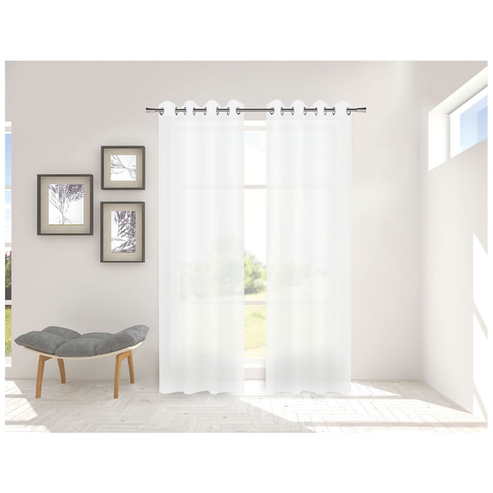 Rideaux voilés à œillets blancs 54&nbsp;po&nbsp;x&nbsp;96&nbsp;po Pqt/2 VERTUO
