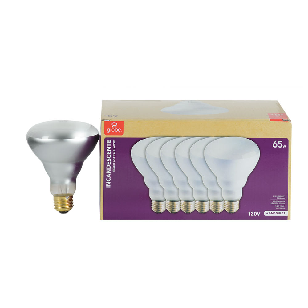 Ampoules-réflecteurs incandescentes BR30, 65 W Pqt/6