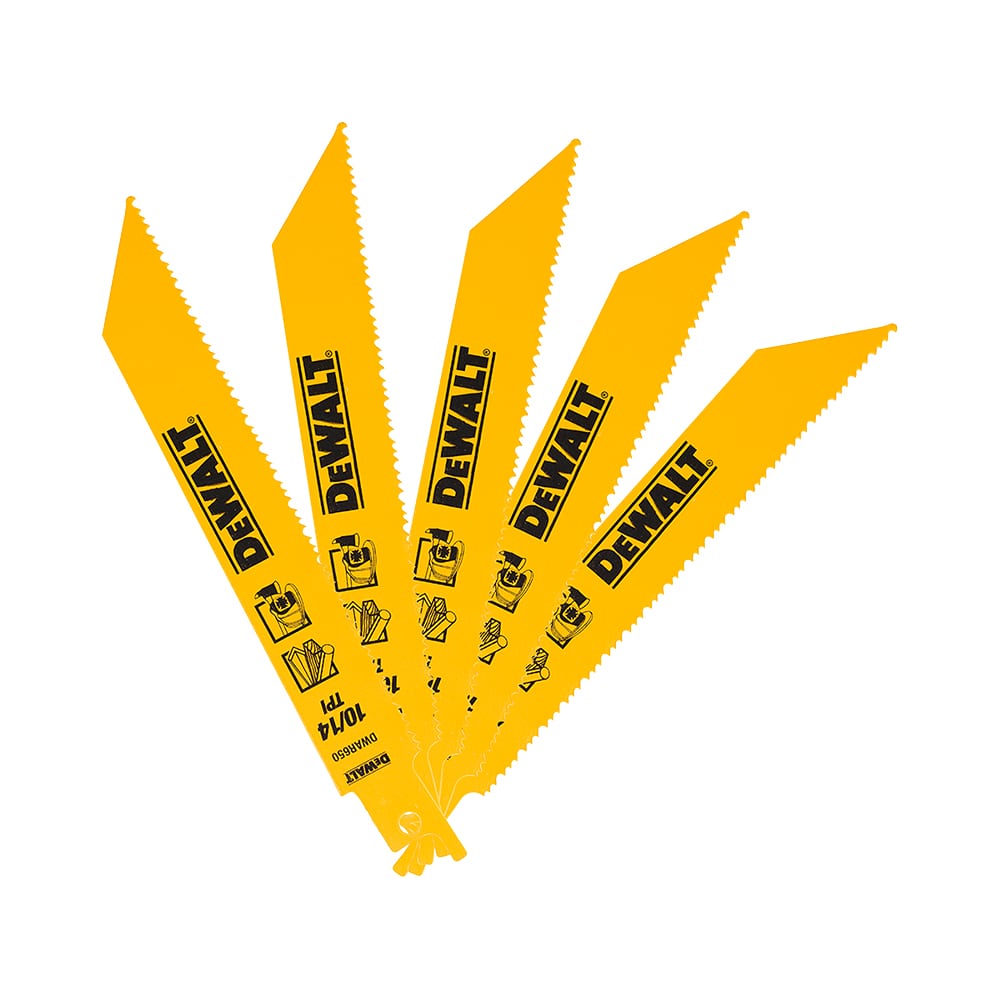 Lames de scie alternative 6 po / 10-14 dents pour bois Pqt/5 DEWALT