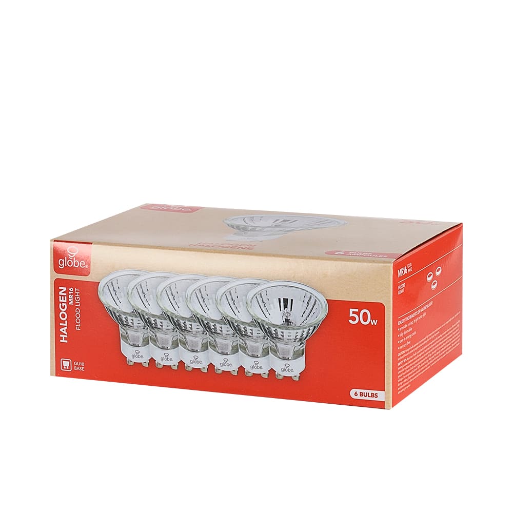 Ampoules-réflecteurs halogènes MR16 (GU10) 50 W Pqt/6