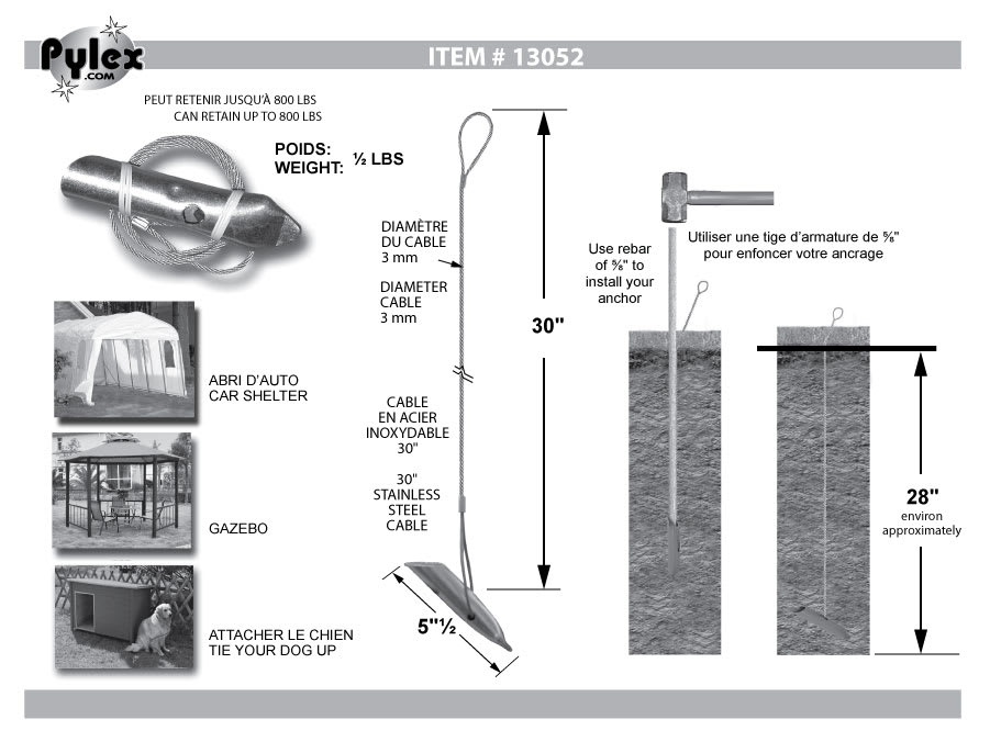 Ancrages permanents Pqt/4 PYLEX