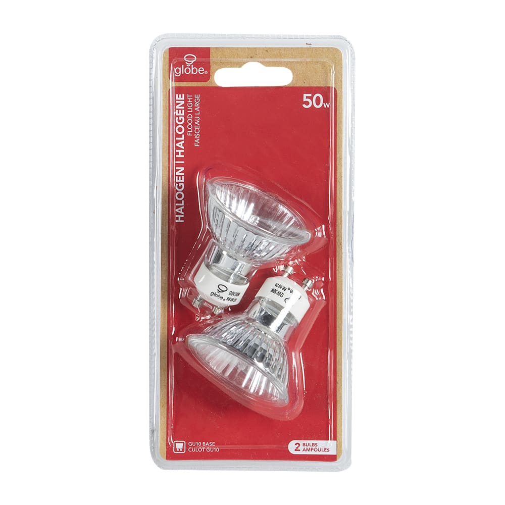 Ampoules-réflecteurs halogènes MR16 (GU10) 50 W Pqt/2