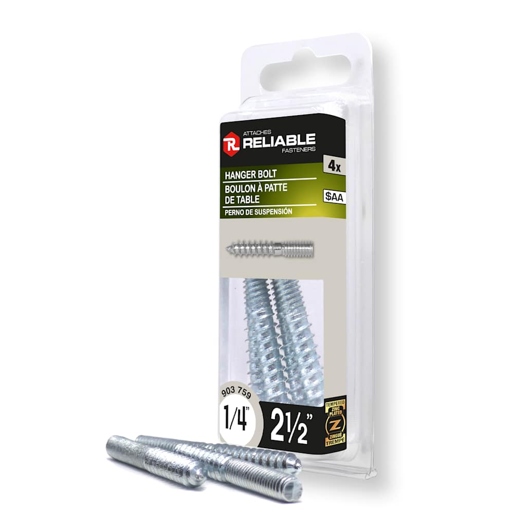 Boulons de pattes 1/4 po x 2 1/2 po Pqt/4
