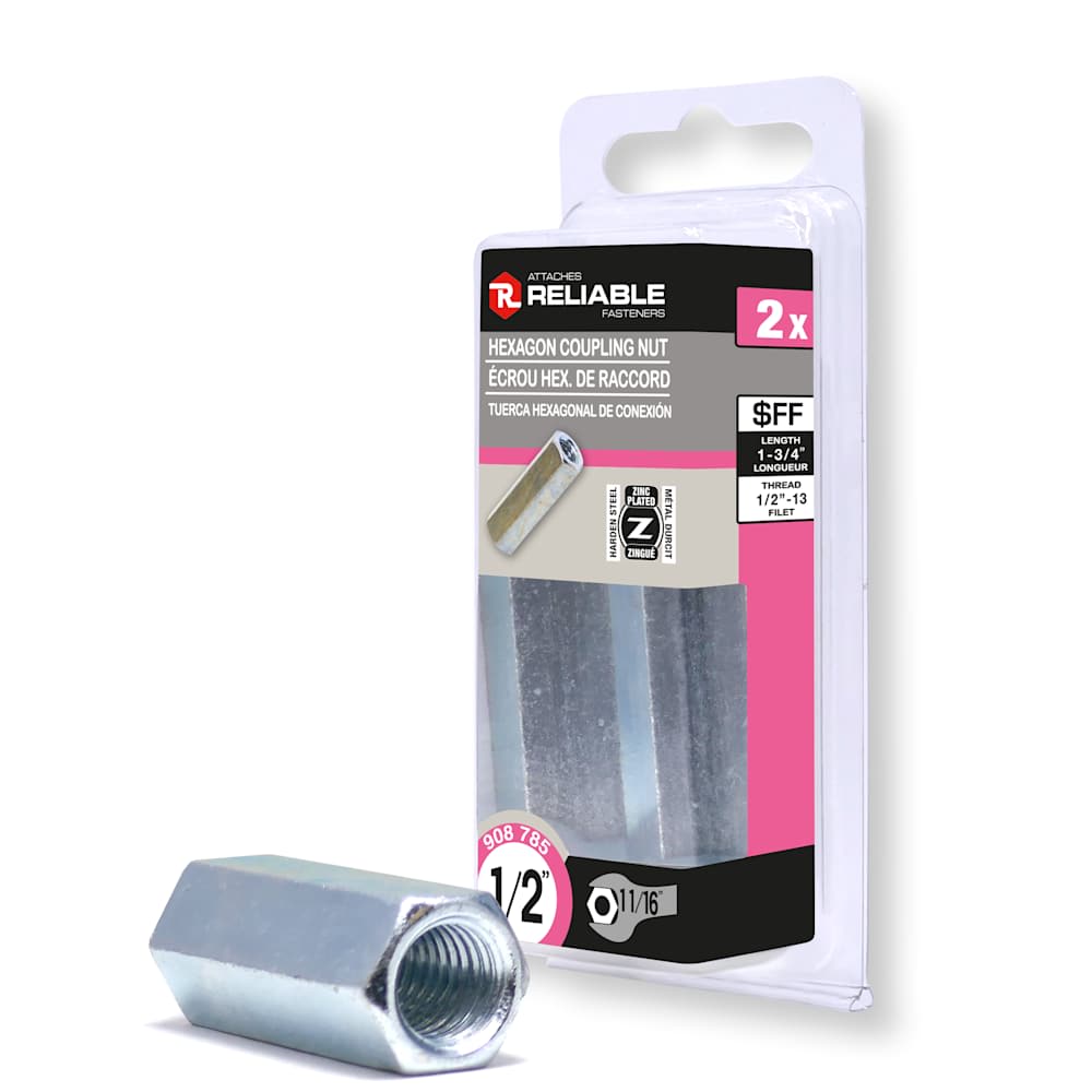 Coupling Nuts, 1/2 in. Pkg/2