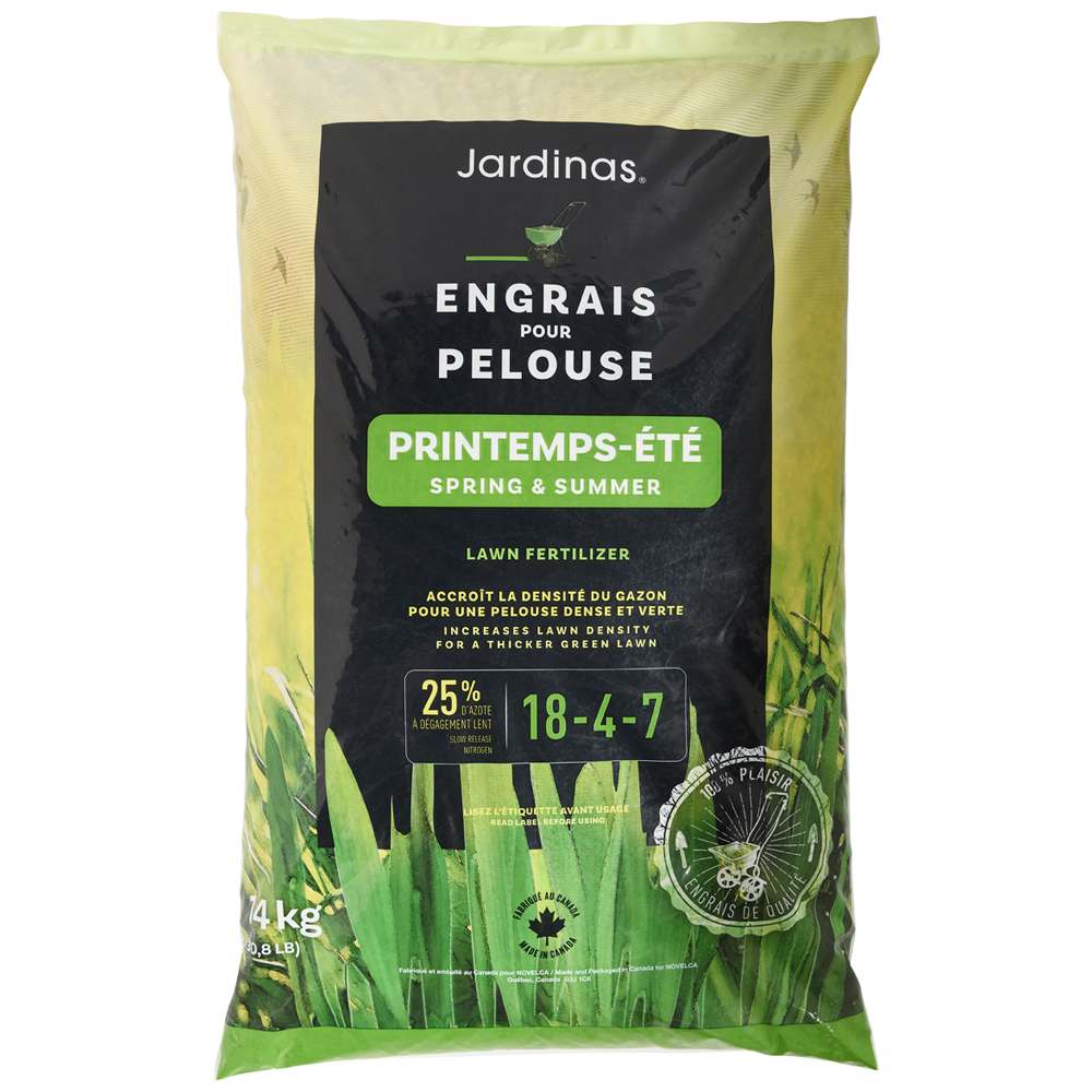 Engrais de printemps/été pour pelouse 18-4-7, 14 kg