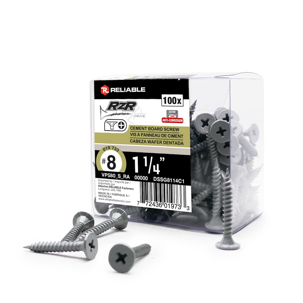 Vis pour fibrociment Durock 1&nbsp;1/4&nbsp;po n° 8 T.P. Pqt/100