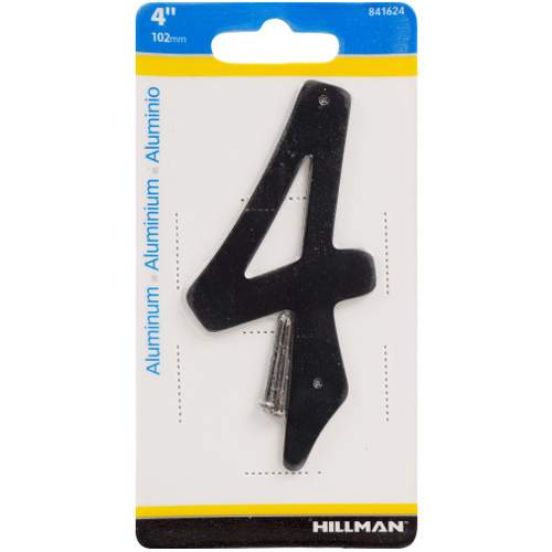 Chiffre 4 en aluminium noir 4 po