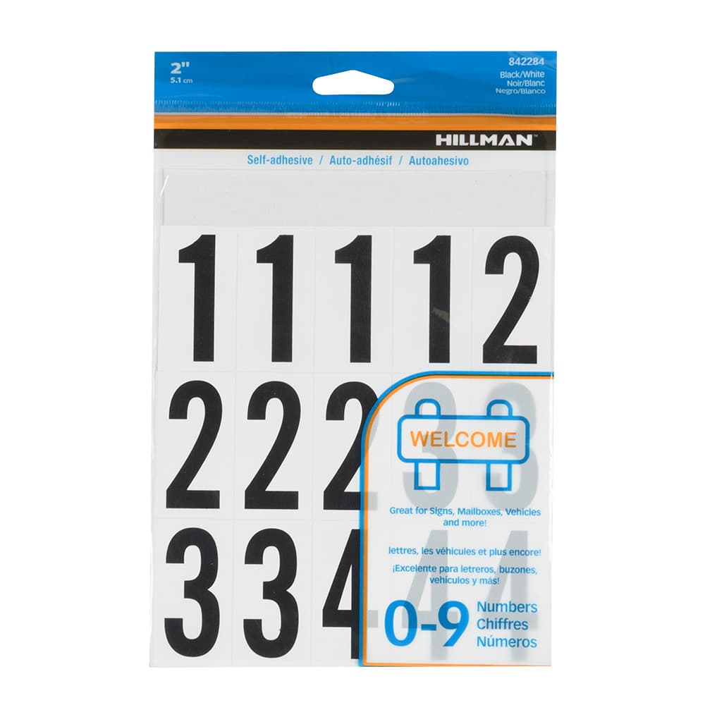 Chiffres adhésifs en vinyle 2 po