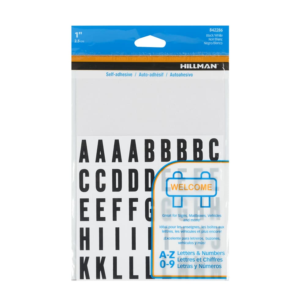 Lettres et chiffres adhésifs en vinyle 1 po
