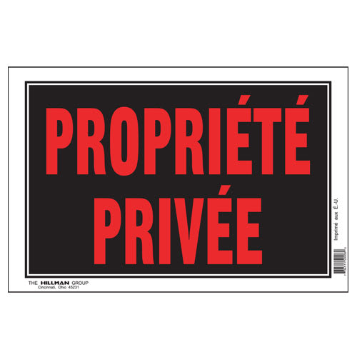 Pancarte Propriété privée 8 po x 12 po