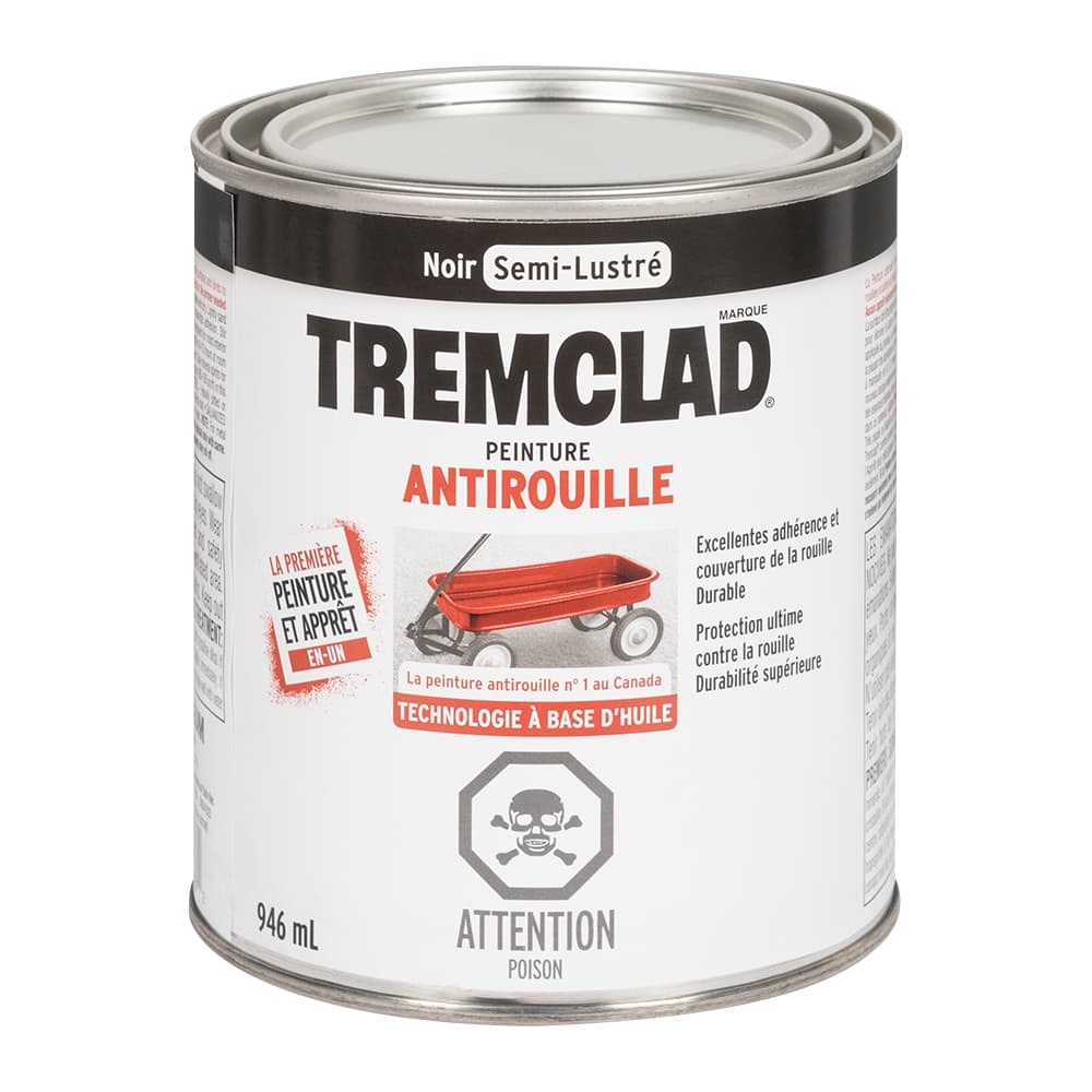 Peinture antirouille Tremclad noir semi-lustré 946 ml