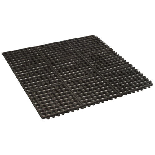 Tapis antifatigue en caoutchouc noir 3 pi x 3 pi VERTUO