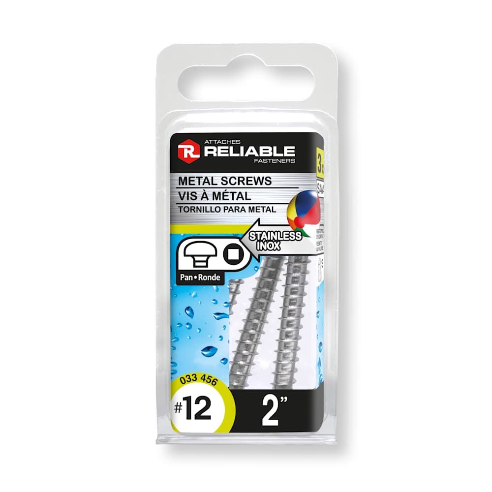 Stainless Steel Wood Screws 2 in. n° 12 F.H. Pkg/3