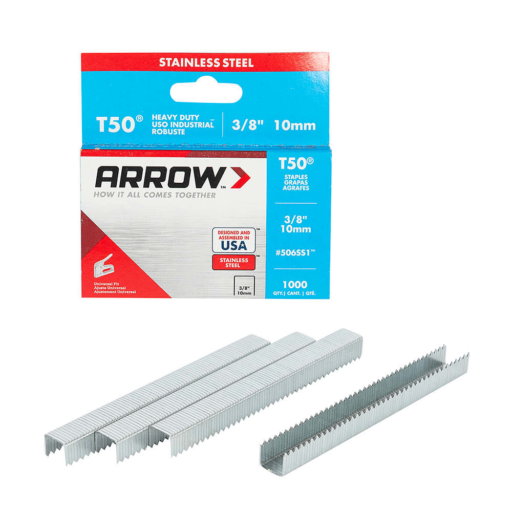 Agrafes inoxydables T50, 3/8 po Pqt/1&nbsp;000