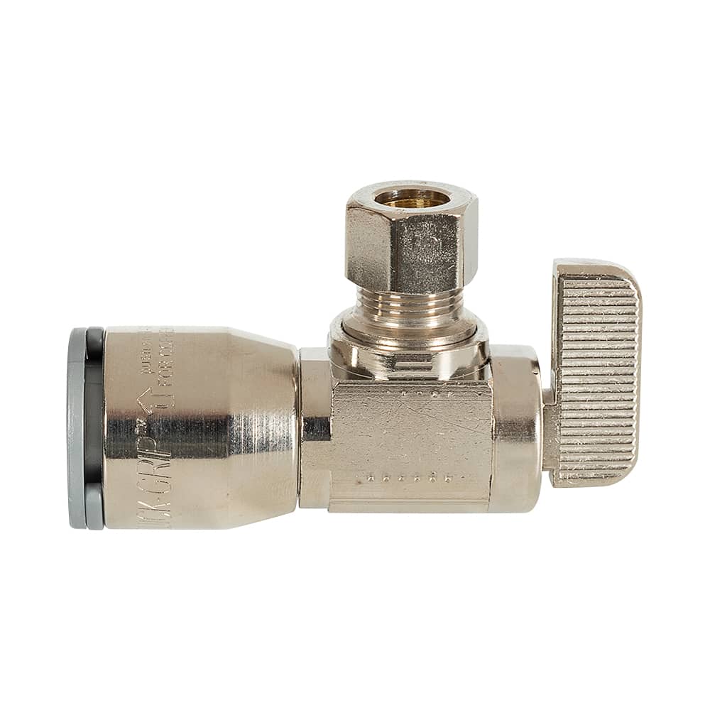 Robinet coudé 1/2 po Quick Connect x 3/8 po compression