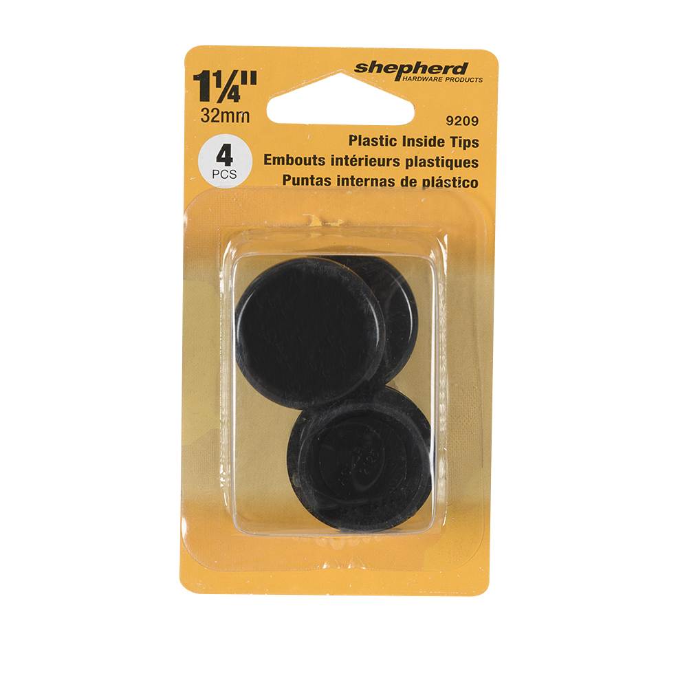 Embouts de plastique 1 1/4 po Pqt/4