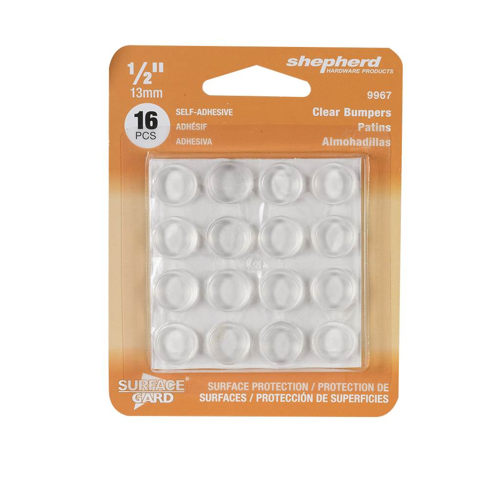 Patins autoadhésifs Surface Gard  1/2&nbsp;po&nbsp;Pqt/16