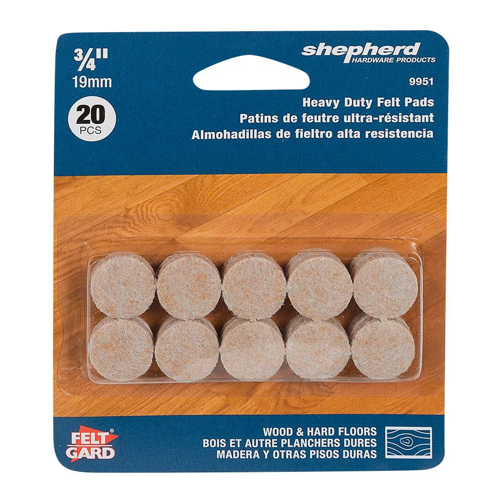 Patins de feutre 3/4 po FeltGard Pqt/20
