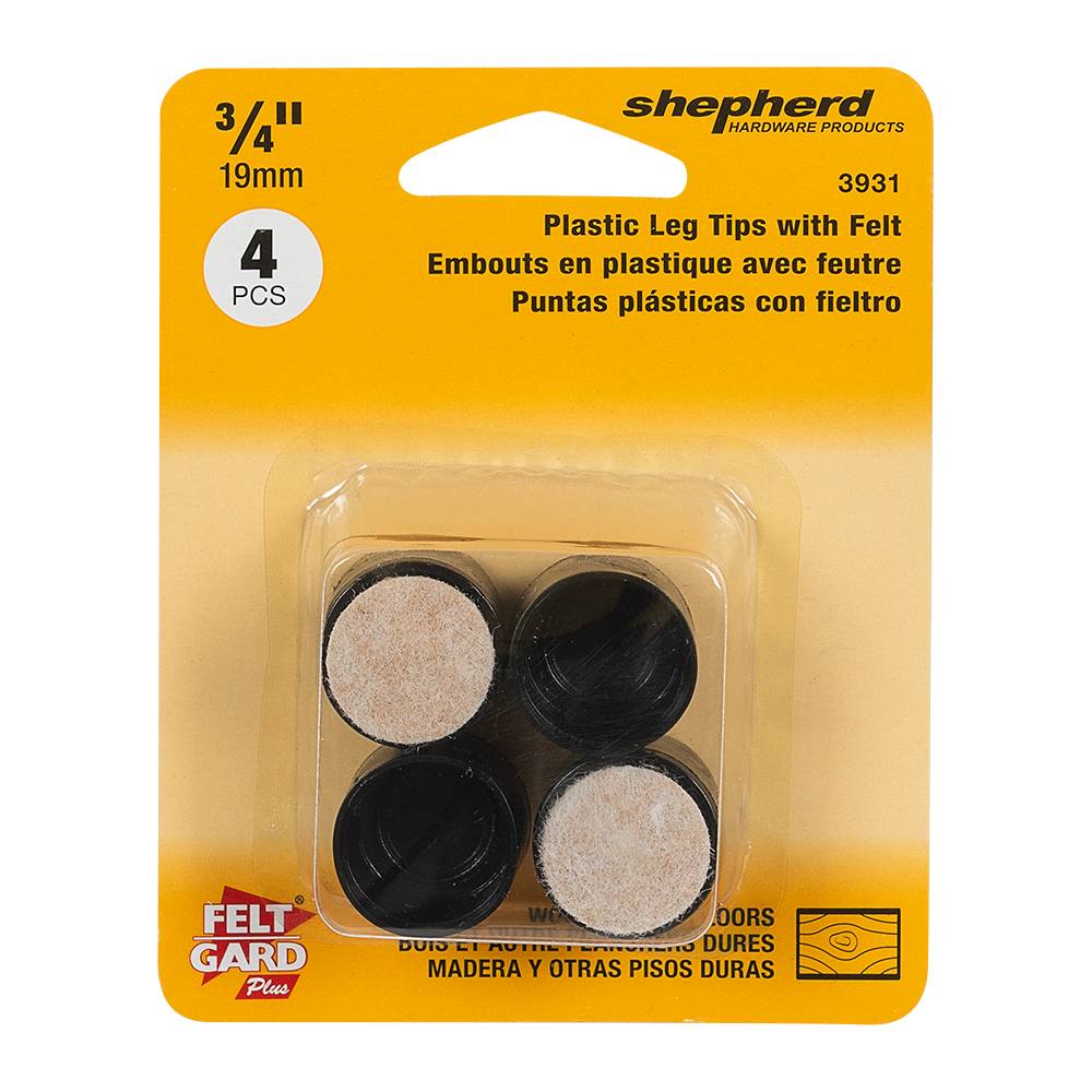 Embouts de plastique 3/4 po Pqt/4