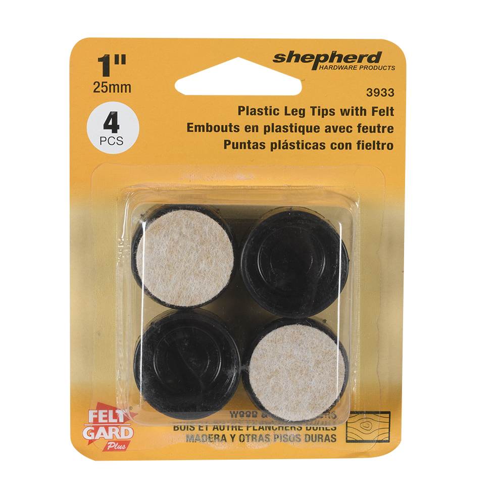 Embouts de plastique 1 po Pqt/4