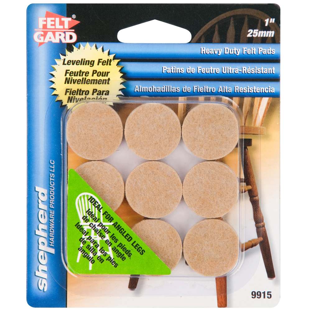 Patins de feutre autonivelant 1 po FeltGuard Pqt/8