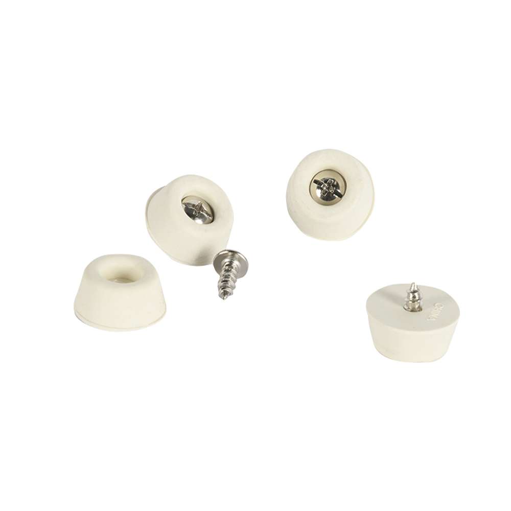 Butoirs en caoutchouc blanc 7/8 po Pqt/4