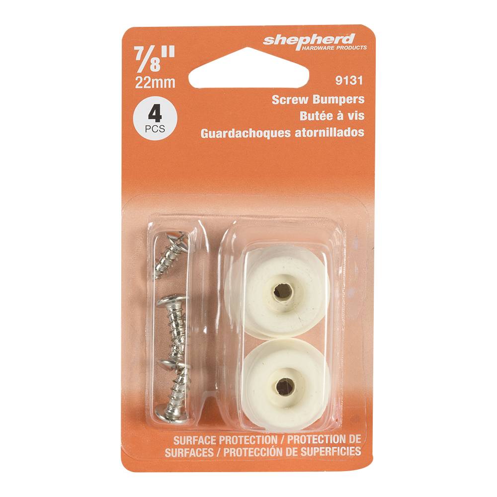 Butoirs en caoutchouc blanc 7/8 po Pqt/4