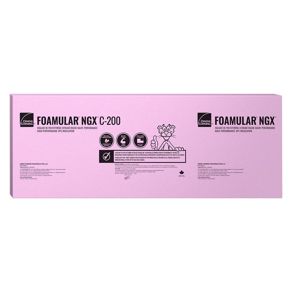 Panneau isolant Foamular NGX C-200 1&nbsp;1/2&nbsp;po&nbsp;x&nbsp;2&nbsp;pi&nbsp;x&nbsp;8&nbsp;pi OWENS CORNING