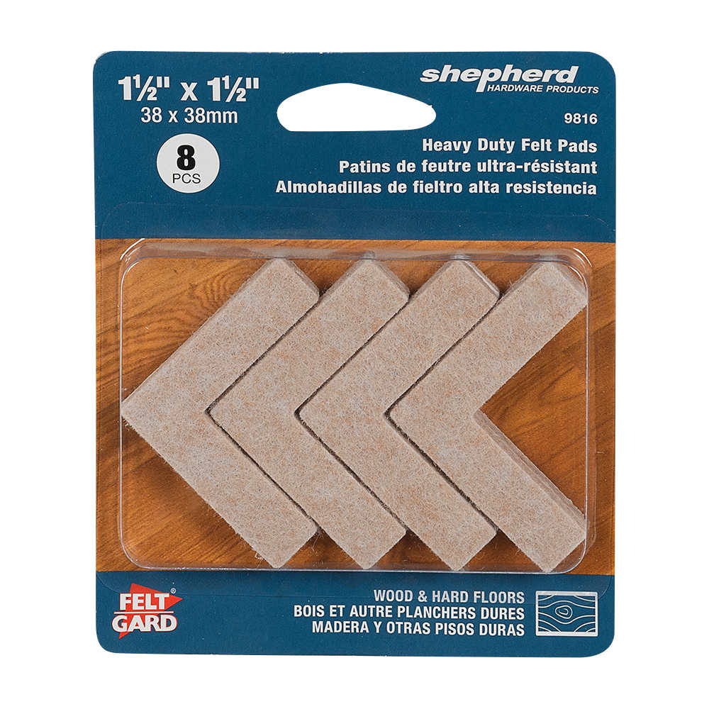 Feutres en coin 1 1/2 po FeltGard Pqt/8
