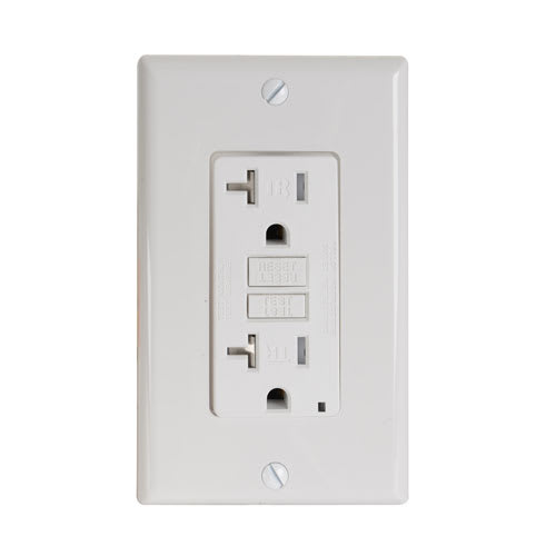 Secure GFCI Electrical Outlet Decora 20 A with Plate