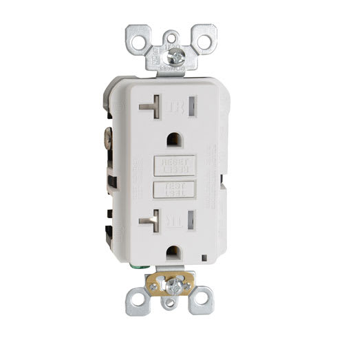 Prise de courant 20 A DDFT sécurisée Decora avec plaque