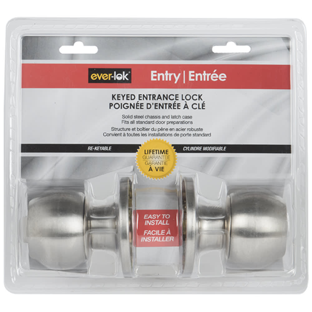 Poignée de porte d'entrée à clé acier inoxydable