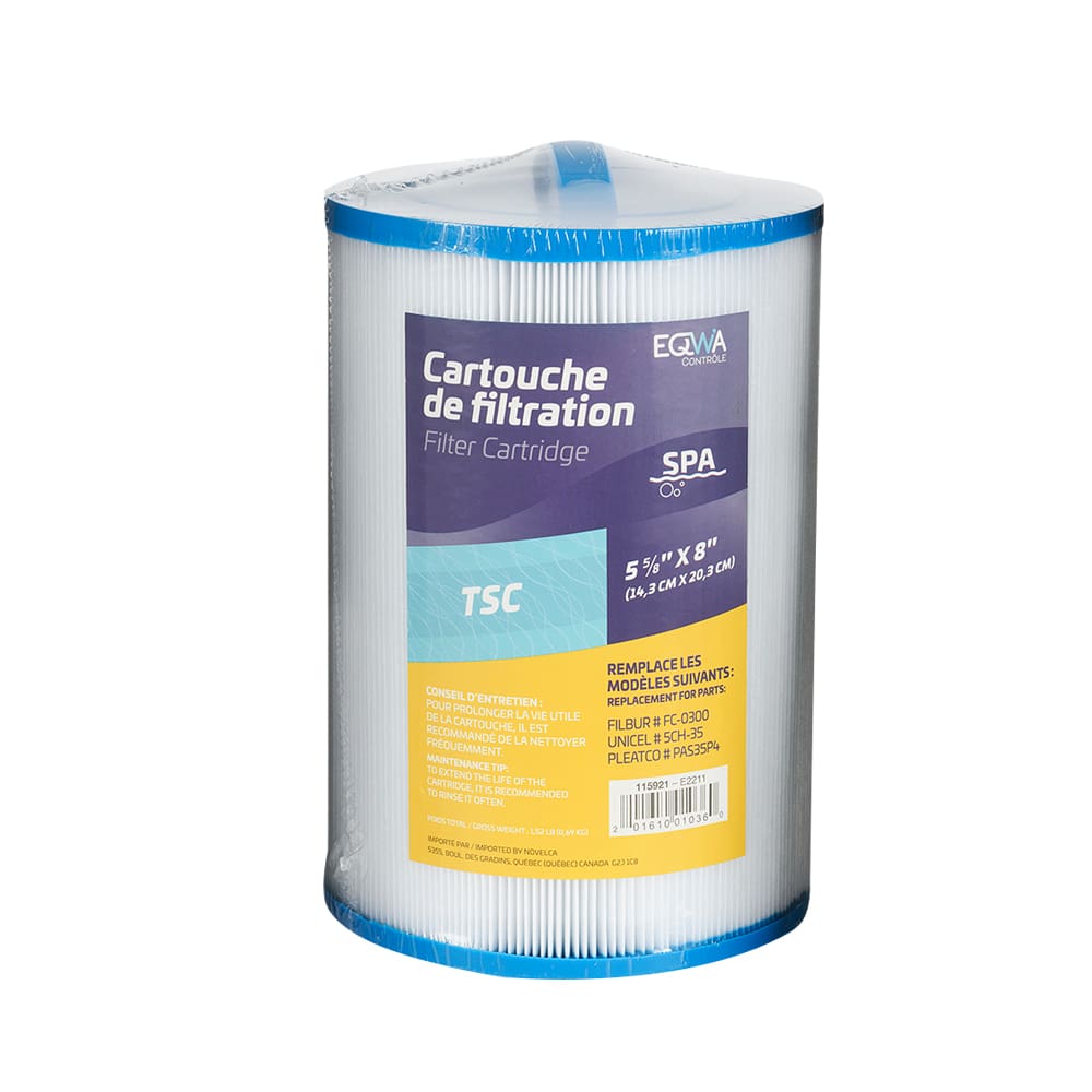 Cartouche de filtration pour spa 5&nbsp;5/8&nbsp;po&nbsp;x&nbsp;8&nbsp;po