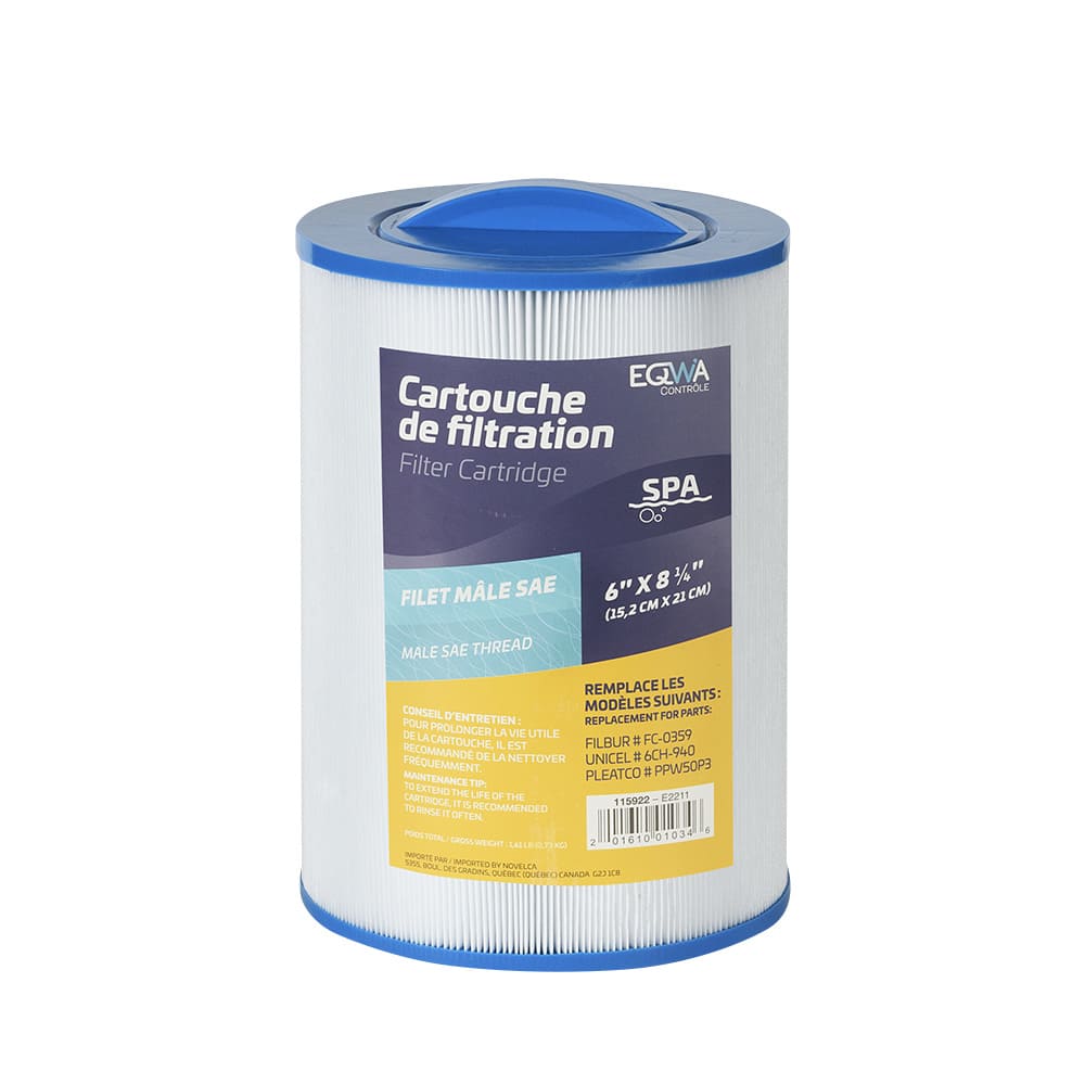 Cartouche de filtration pour spa 6&nbsp;po&nbsp;x&nbsp;8&nbsp;1/4&nbsp;po
