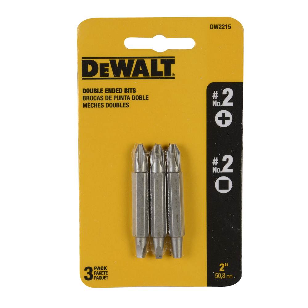 Embouts de tournevis carrés/cruciformes n° 2 x 2 po Pqt/3 DEWALT