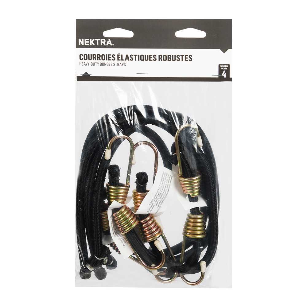 NEKTRA Industrial Bungee Cords 24&nbsp;in. Pkg/4