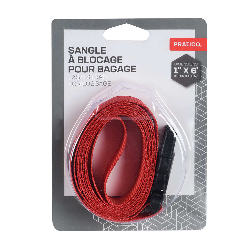 Sangle à blocage pour bagage 1&nbsp;po&nbsp;x&nbsp;6&nbsp;pi