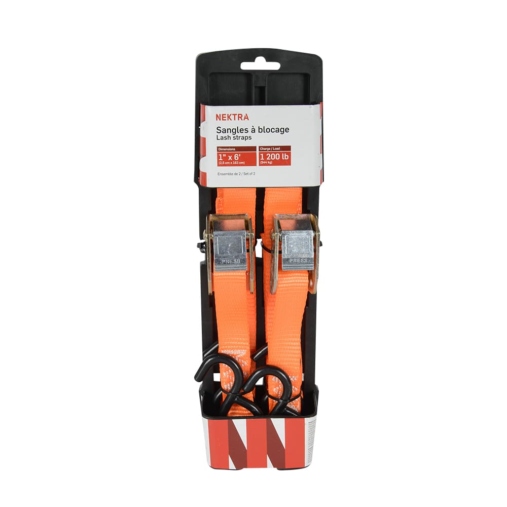 NEKTRA Lash Straps 1&nbsp;in.&nbsp;x&nbsp;6&nbsp;ft. Pkg/2