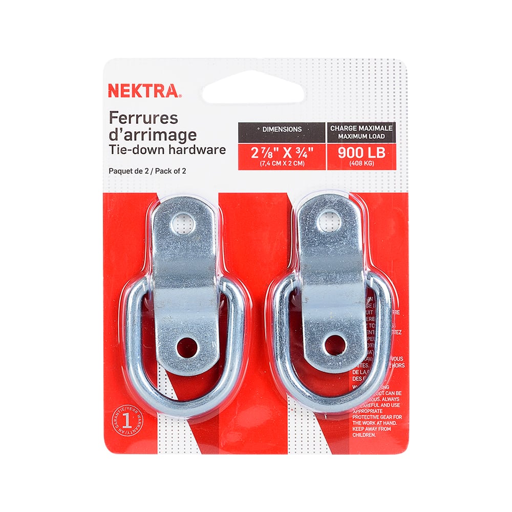 NEKTRA Tie-Down Hardware 2&nbsp;7/8&nbsp;in.&nbsp;x&nbsp;3/4&nbsp;in. Pkg/2