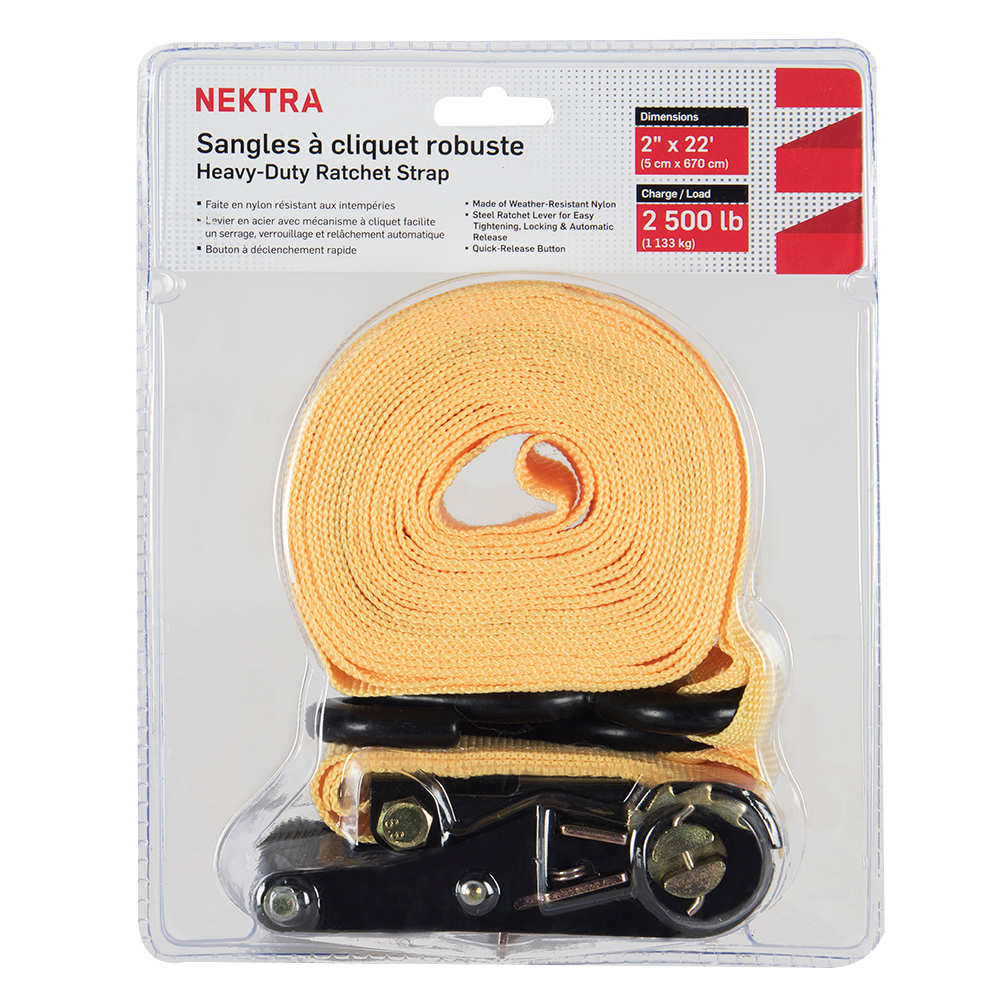 NEKTRA Heavy-Duty Ratchet Strap 2&nbsp;in.&nbsp;x&nbsp;22&nbsp;ft.