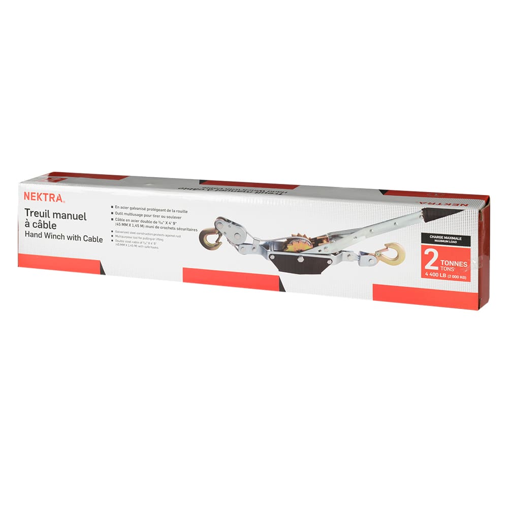 Treuil manuel à câble 2 tonnes NEKTRA