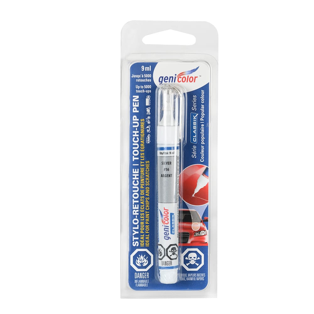 Stylo de retouches pour automobiles Genicolor 9&nbsp;ml argent&nbsp;n° 16