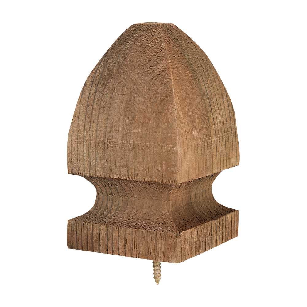 Tête décorative en bois traité brun Windsor 3 1/2 po