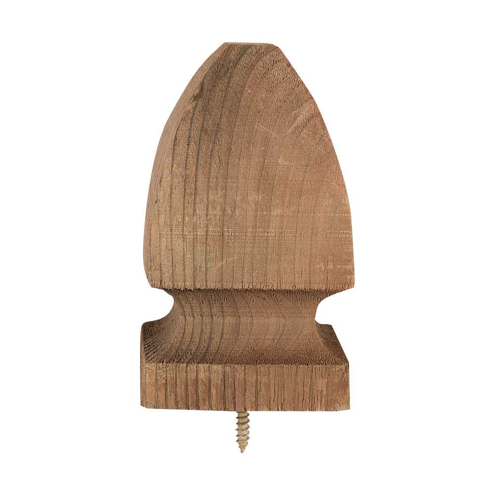 Tête décorative en bois traité brun Windsor 3 1/2 po