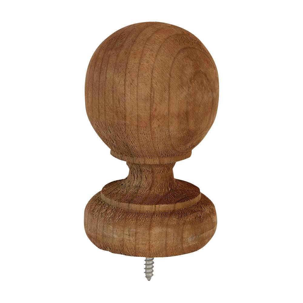 Tête décorative en bois traité brun Canadienne 3 1/4 po