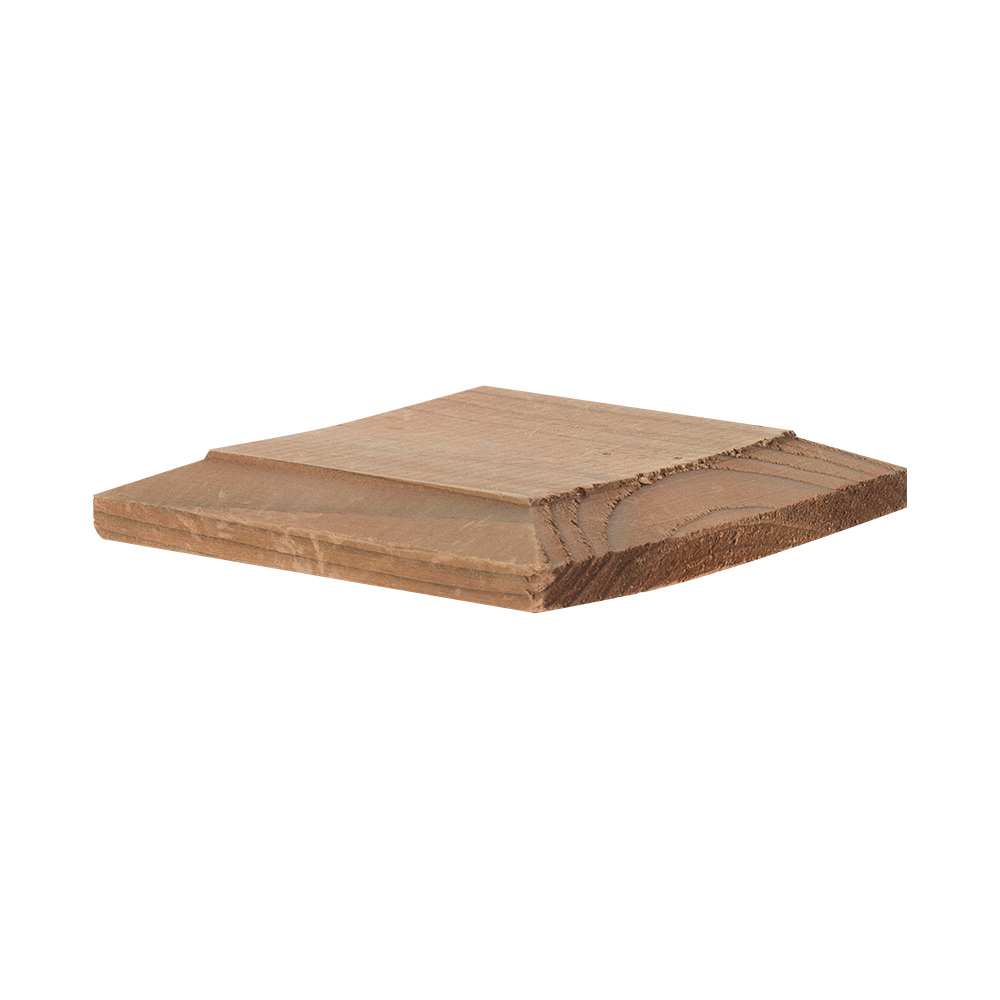 Capuchon en bois traité brun 5 po x 5 po